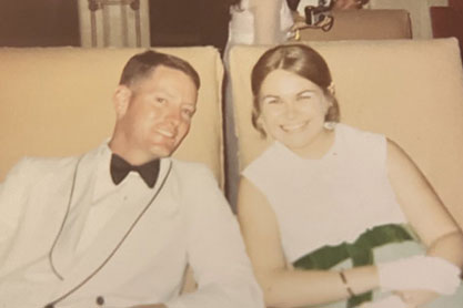 Margot ’70 and James Durkin. Link to their story